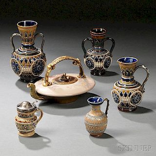 Six Doulton Stoneware Items