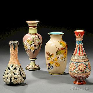 Four Assorted Doulton Lambeth Stoneware Vases