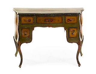 An Italian Cream-Painted Dressing Table, LATE 19TH/EARLY 19TH CENTURY, Height 31 1/2 x width 40 x depth 19 inches.