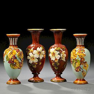 Two Pairs of Doulton Lambeth Faience Vases