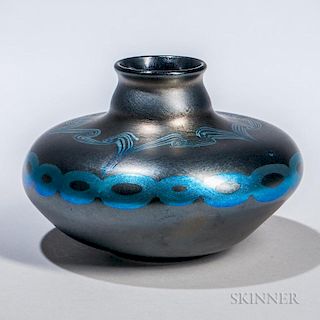 Tiffany Favrile Glass Decorated Vase