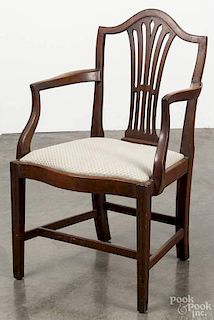 Hepplewhite mahogany armchair, ca. 1795.
