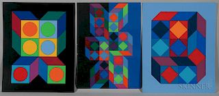Victor Vasarely (Hungarian/French, 1908-1997)  Two Screenprints: VY-29-F