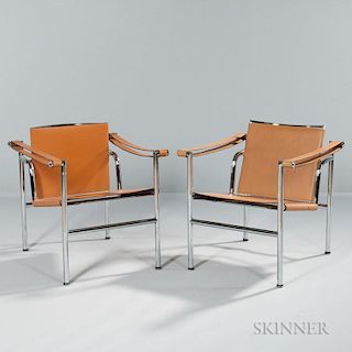 Two Sling Seat Lounge Chairs