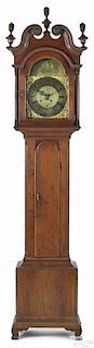 Lancaster, Pennsylvania Chippendale walnut tall case clock, ca. 1790 with an eight-day rocking shi