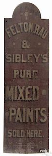 Philadelphia painted pine trade sign, ca. 1880, for Felton, Rau & Sibley's Mixed Paints, 48'' x 1
