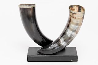Mid-Century Modern Double-Horn Centerpiece Vase