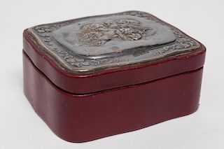 English Sterling Silver & Leather Box