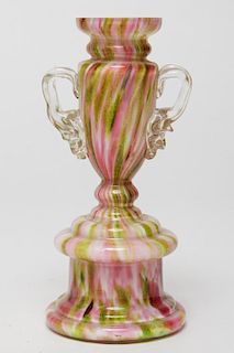 Murano Glass Marbled Trophy-Form Bud Vase