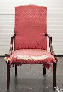 New England Federal mahogany lolling chair, ca. 1800.
