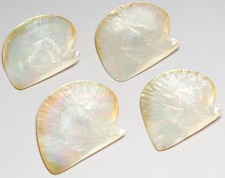 Mother of Pearl Seashell Dishes, Set of 4