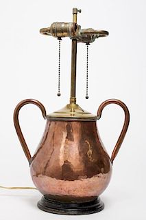 Hammered Copper Pot Lamp