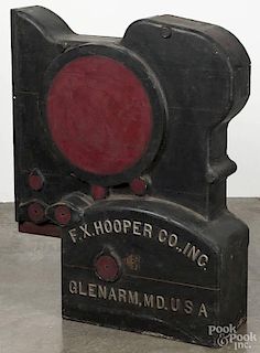 Painted pine foundry mold, 19th c., inscribed F.X. Hooper Co. Inc., Glenarm MD USA, 42 1/2'' h., 34