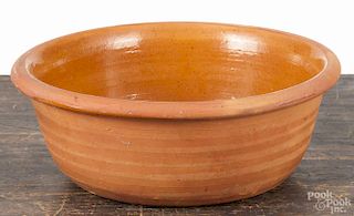 Pennsylvania redware bowl, 19th c., attributed to Solomon Miller, Hampton Pennsylvania, 4'' h., 10 1/