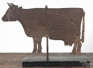 Sheet iron cow weathervane, 19th c., 16 1/2'' h., 23 1/2'' l.