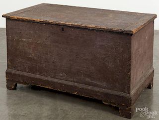 Pennsylvania painted pine blanket chest, 19th c., retaining an old brown surface, 24'' h., 39 1/2'' w.