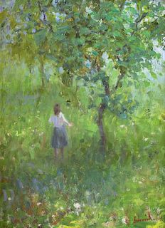 Untitled (Girl in Garden) by Richard Schmid