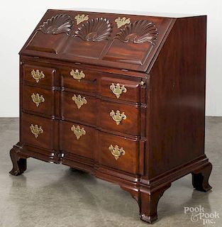 Newport style Chippendale mahogany slant front desk, 42 1/4'' h., 42'' w.