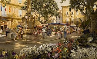Aix en Provence Flower Market by Clark Hulings