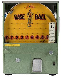 Kholm Mfg. Co. 1 Cent Baseball Gumball Vendor.