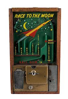 Victor Vending Corp. 1 Cent Race to the Moon Gumball Vendor.