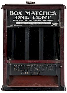 Kelley Gum & Manufacturing Co. Three Column Match Box Vendor.