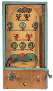 Genco Mfg. Co. 5 Cent Hoops Arcade Machine.