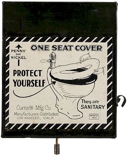 Curnett Mfg. Co. 1 Cent / 5 Cent Sanitary Seat Cover Vendor.