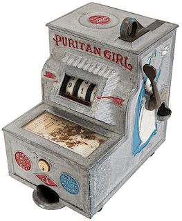O.D. Jennings Co. Puritan Girl Payout Slot Machine.