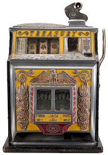 Watling Mfg. Co. 5 Cent Treasury Twin Jackpot Original Slot Machine.