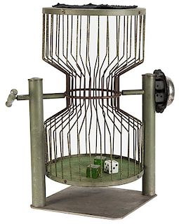 Chuck-A-Luck Cage with Bell and Three Dice.