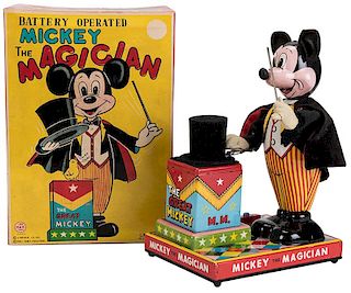 Linemar Mickey the Magician Battery-Operated Toy.
