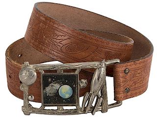 Buck Rogers Leather Belt with Buckle.