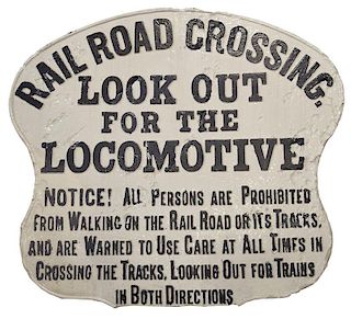 Cast Iron Railroad Sign.