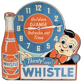Whistle Advertising Clock ”Thirsty Just Whistle”.