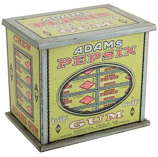 American Chicle Co. Adams Pepsin Gum Advertising Counter Display Tin.