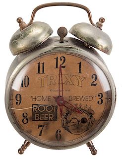 Trixy Root Beer Black Americana Advertising Alarm Clock.