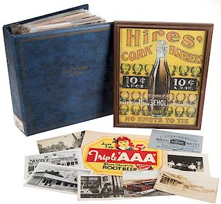 Collection of Over 100 Antique and Vintage Root Beer-Related Postcards, Trade Cards, and Other Ephemera.