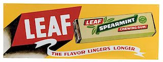 Leaf Spearmint Chewing Gum Tin Advertising Sign. The Flavor Lingers On.