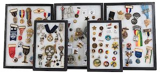 Collection of Over 100 Vintage Medals, Tokens, Bracelets, Charms, Pinbacks, and Small Items.