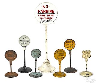Seven cast iron street signs, to include Arcade et