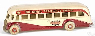 Arcade cast iron National Trailways System bus