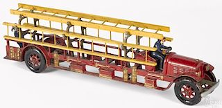 Kenton cast iron fire ladder truck