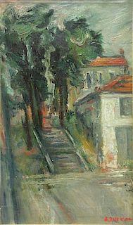 ZUCKER, Jacques. Oil on Canvas. House and Trees.
