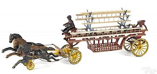 Dent cast iron horse drawn ladder wagon