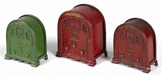 Three Kenton cast iron Crosley radio still banks