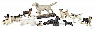 Collection of eleven Hubley cast iron dogs