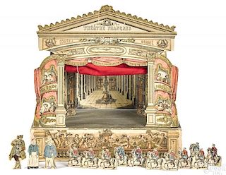 Theatre Francais lithograph paper and wood stage