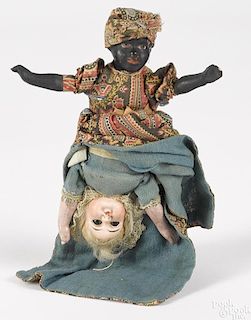 Composition Black Americana topsy-turvy doll