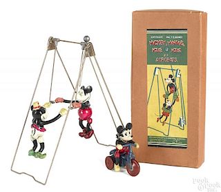 Mickey & Minnie Mouse as Acrobats celluloid wind-u
